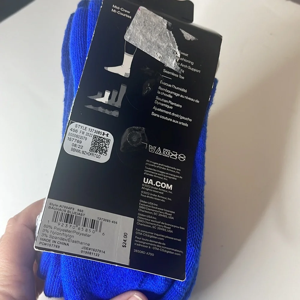 Under Armour UA 3-Maker 3 Pairs Socks Medium Blue